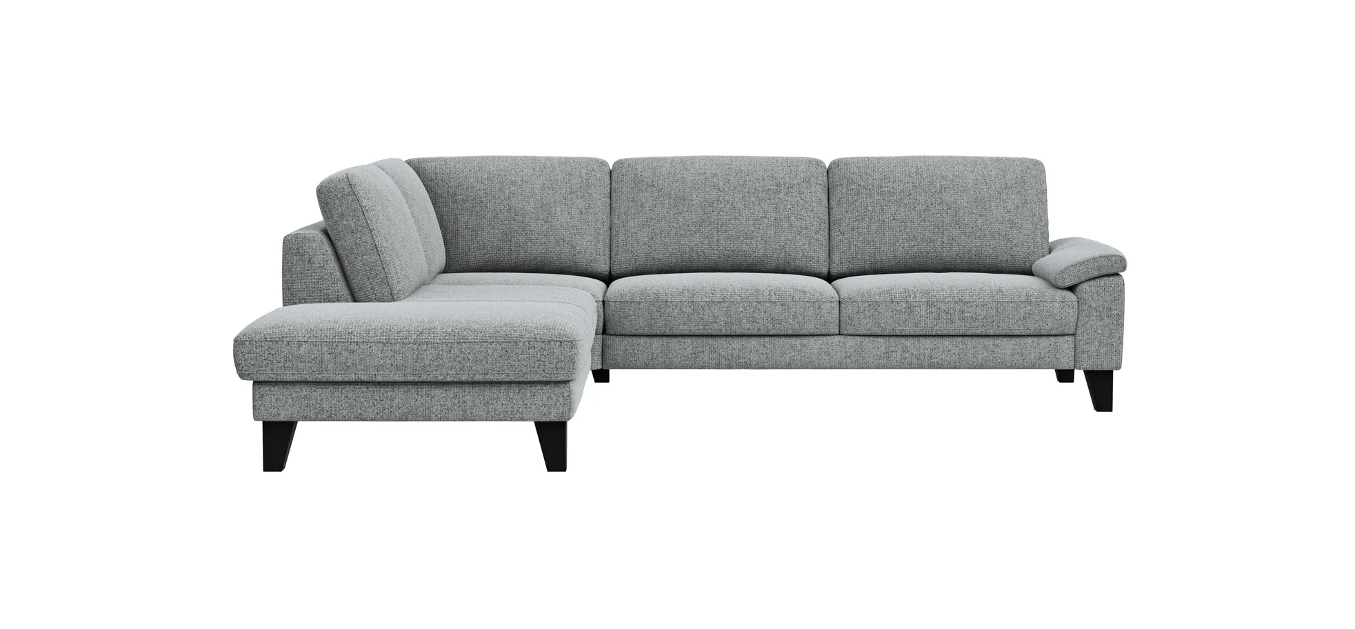 Ecksofa Oviedo - Ecke links mit 2,5-Sitzer, Stoff, Hellgrau 102281
