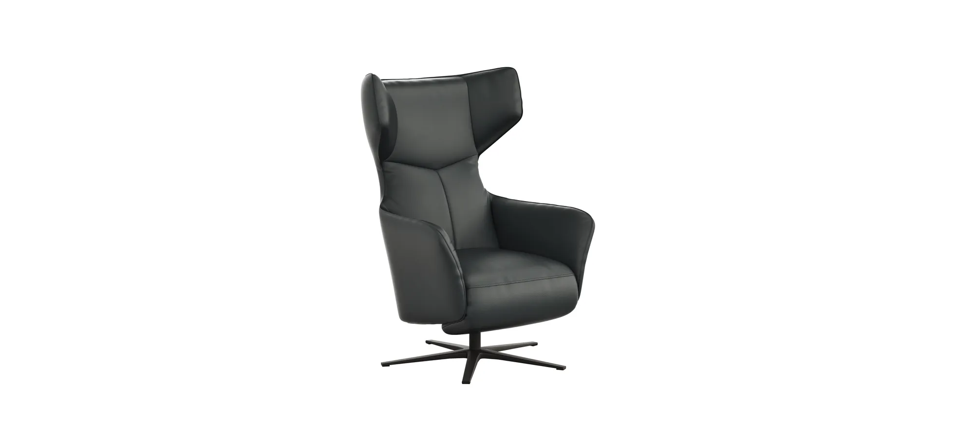 Sessel Noto Relax II - Rückenlehne und Fußteil verstellbar (motorisch), Leder, Schwarz 107479