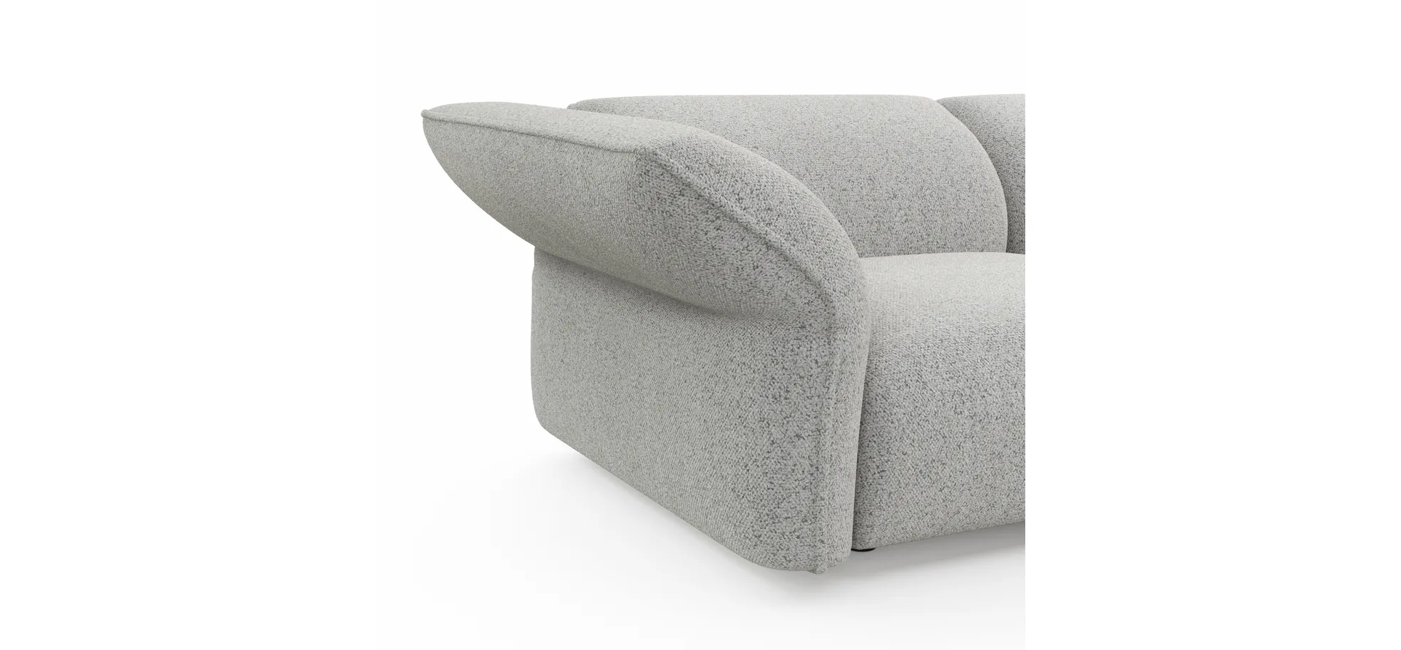 Ecksofa Motone - 2,5-Sitzer mit Ecke rechts, Stoff, Hellgrau