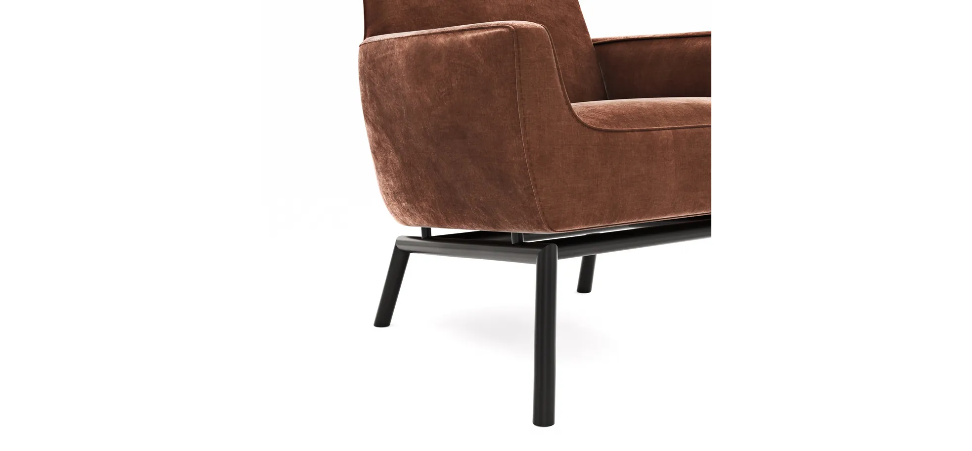 Sessel Matina - Größe L, Velour, Kupfer