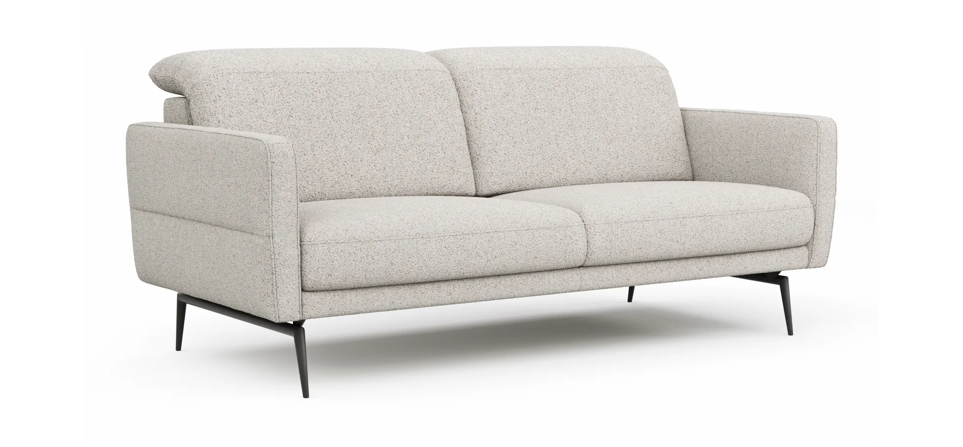 Sofa Estrela 2.0 - 2,5-Sitzer inkl. Kopfteil/Armteil verstellbar und Sitzvorzug motorisch, Stoff, Creme