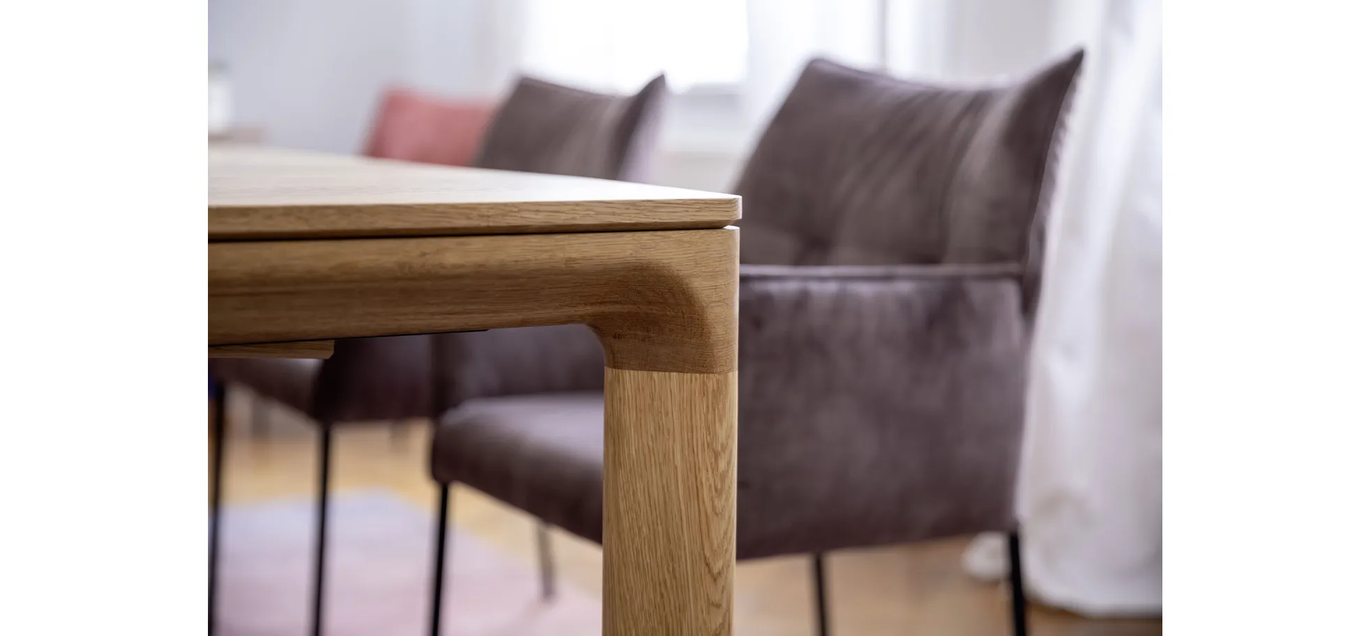 Esstisch 3400 - ausziehbar, LB ca. 220x100cm, Asteiche massiv