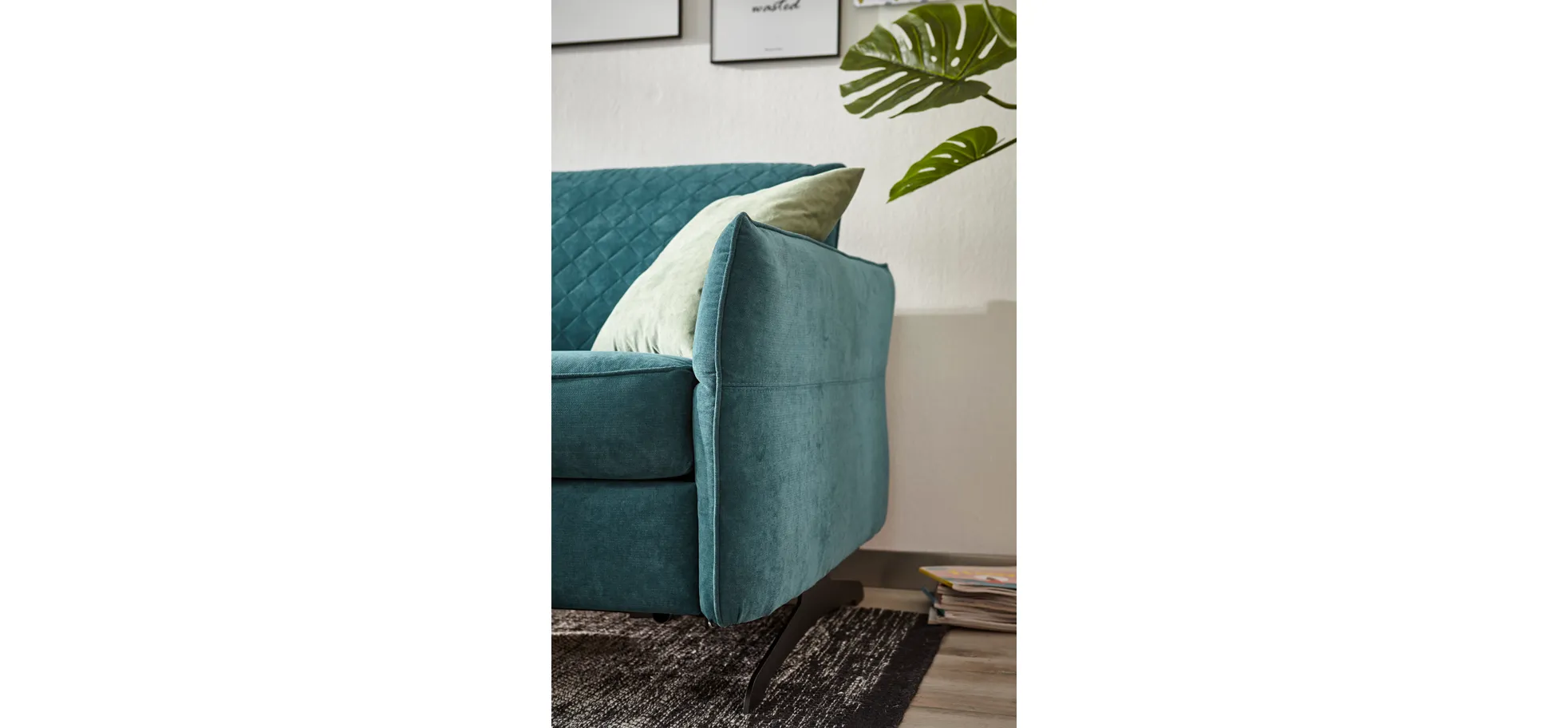 Sofa Melida - 2,5-Sitzer inkl. Schlaffunktion, Stoff, Smaragd