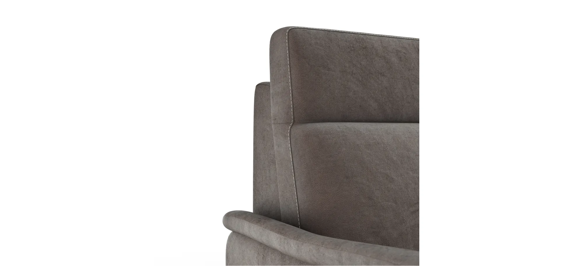 Sofa Arima - 2,5-Sitzer inkl. Sitzvorzug (motorisch) und Armlehnen verstellbar, Stoff, Dunkelbraun