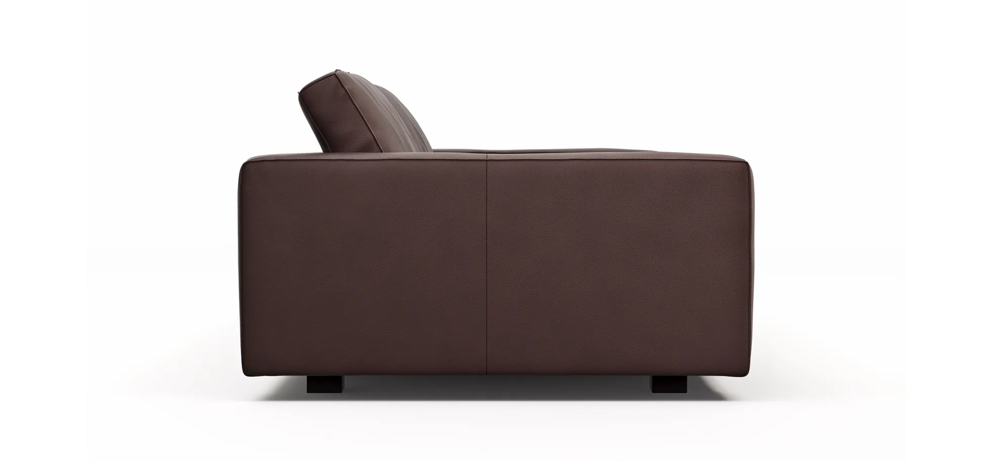 Sofa Aprino 2 - 3,5-Sitzer XL, Dickleder, Dunkelbraun, Armlehne Block schmal