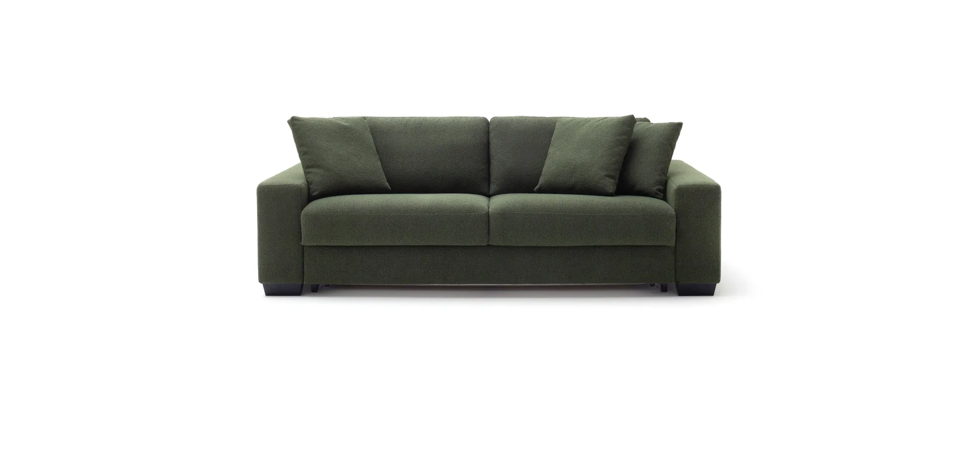 Sofa Nuoro - 3-Sitzer inkl. Schlaffunktion, Stoff, Olivgrün