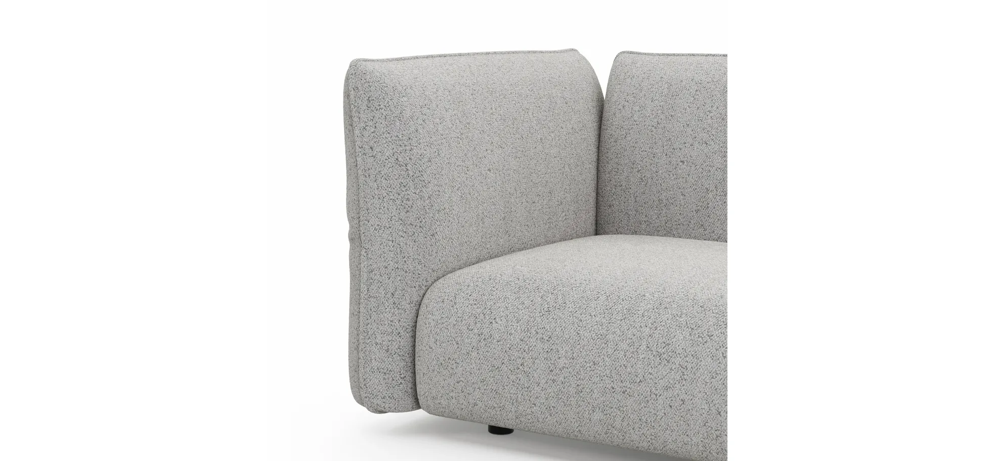 Ecksofa Motone - 2,5-Sitzer mit Ecke rechts, Stoff, Hellgrau