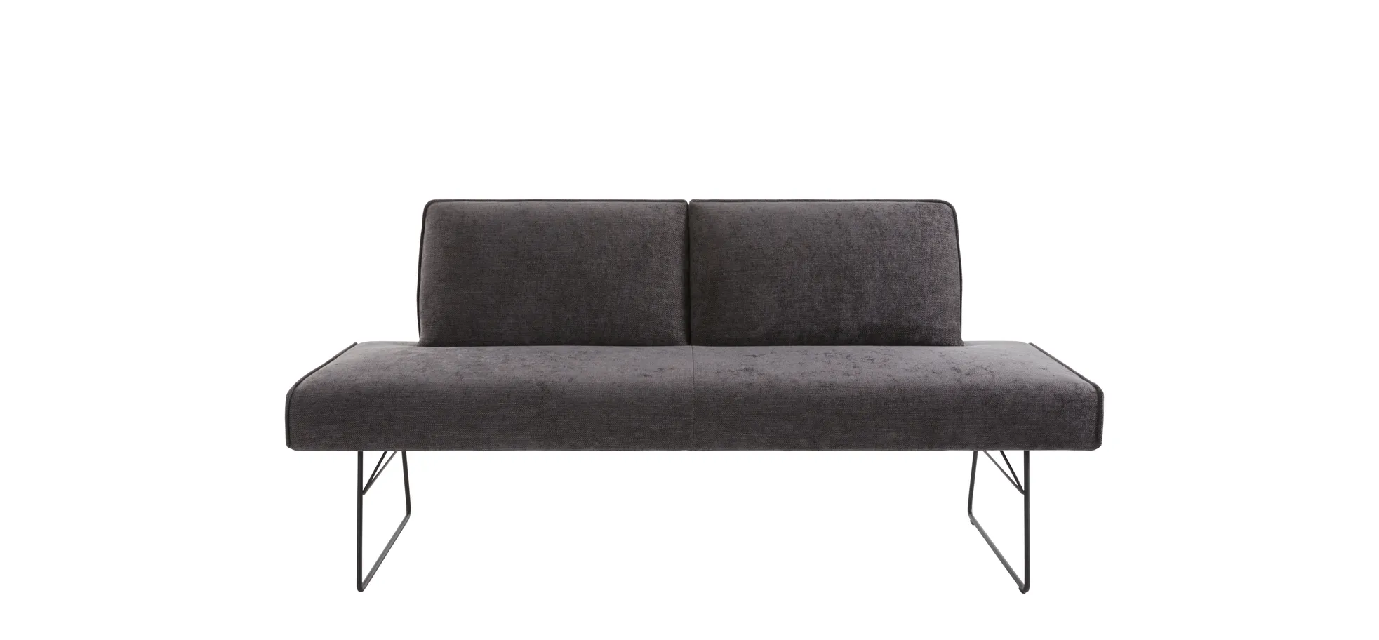 Polsterbank Elda - Breite ca. 184 cm, Stoff, Anthrazit