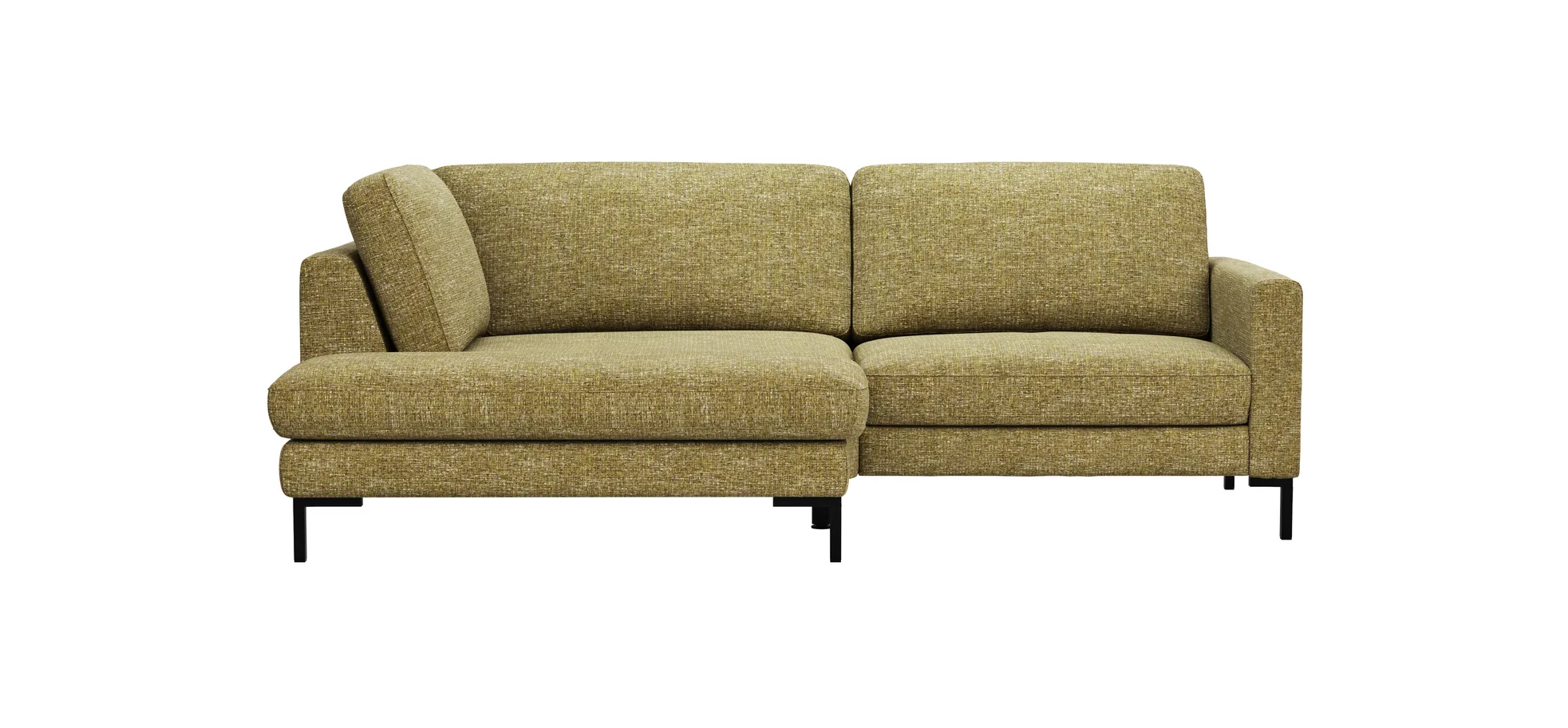 Ecksofa Oviedo - Ecke links mit 1,5-Sitzer, Stoff, Senfgelb 1022734
