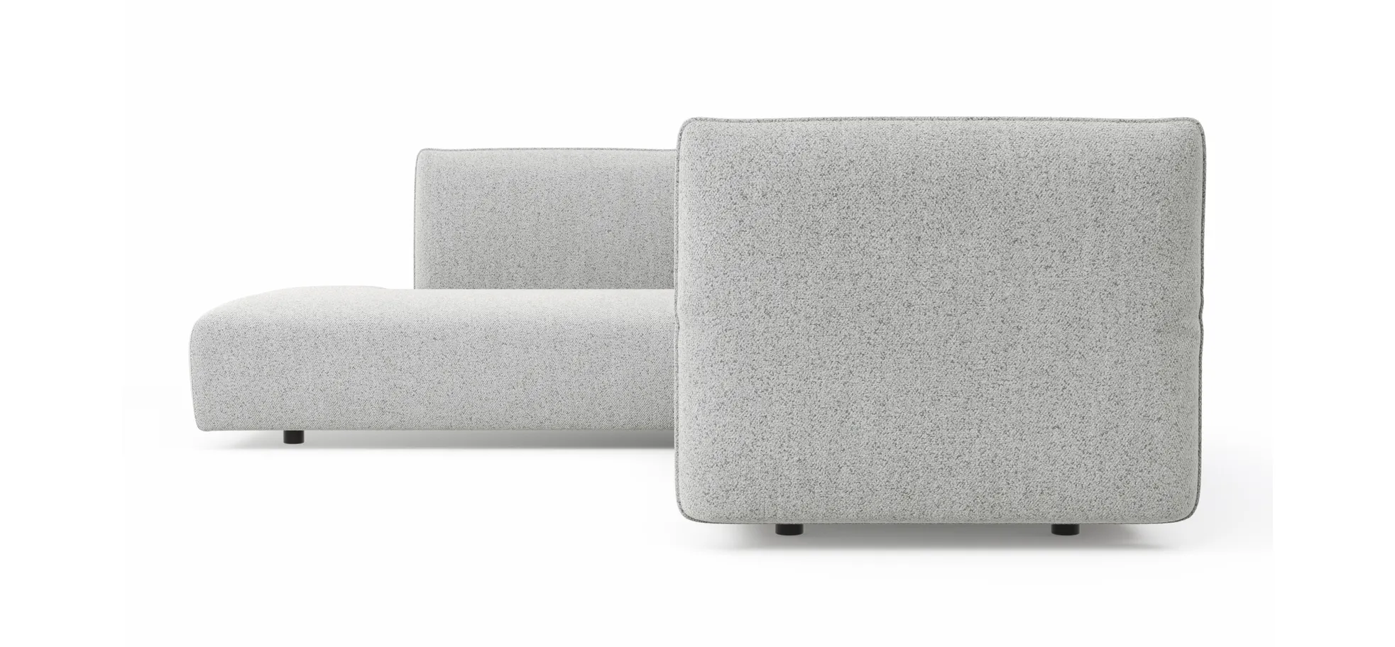Ecksofa Motone - Ecke links mit 2,5-Sitzer, Stoff, Hellgrau