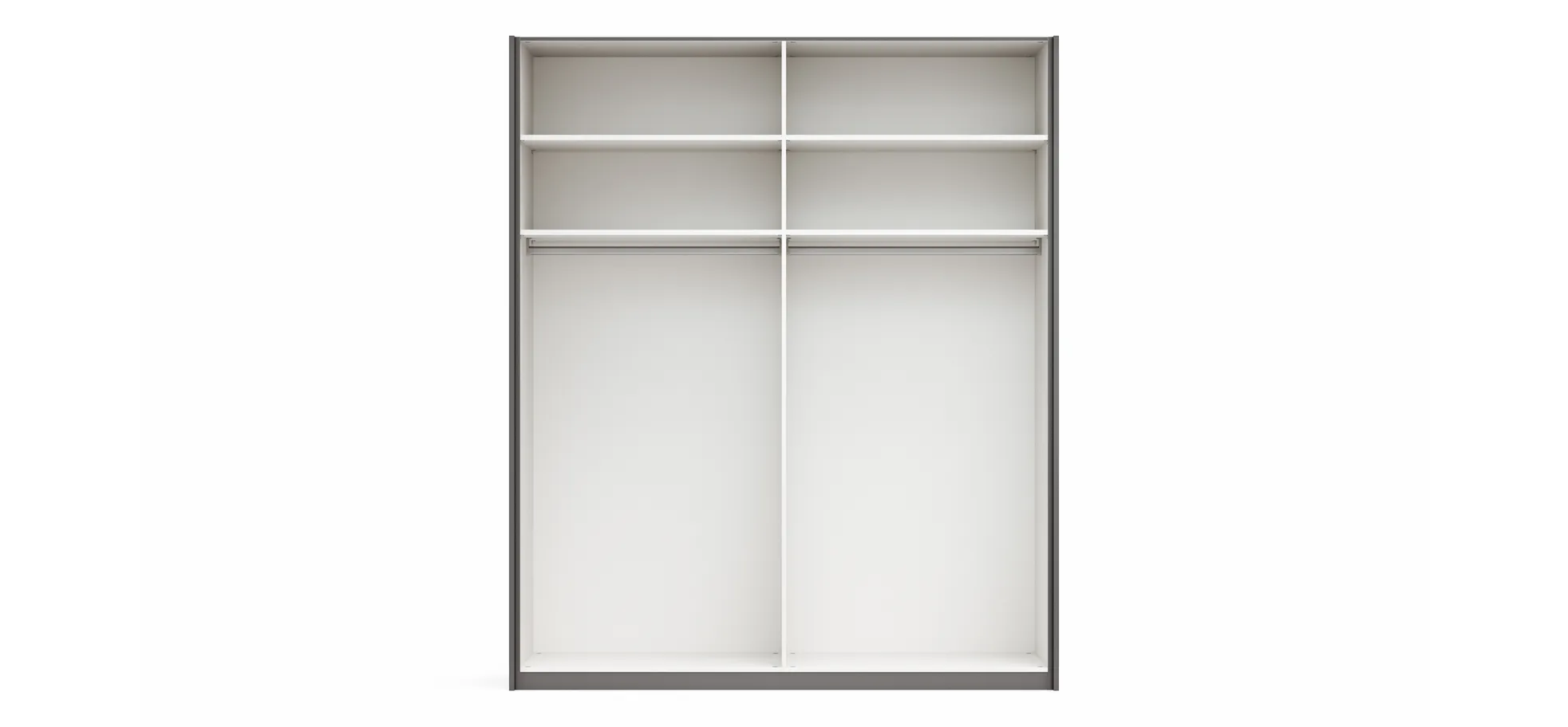 Drehtürenschrank Viana - B ca. 204 cm, Lack, Steingrau, Riffholz, Wildeiche