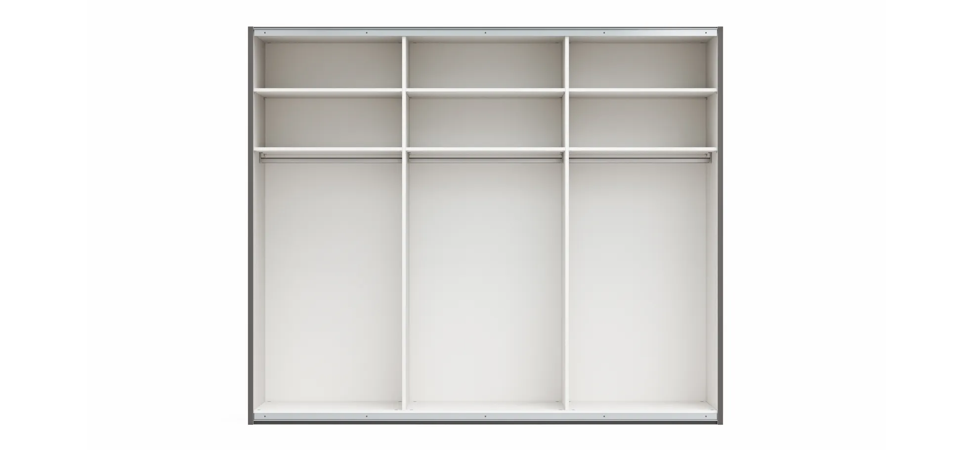 Schwebetürenschrank Viana - B ca. 271 cm, Lack, Steingrau