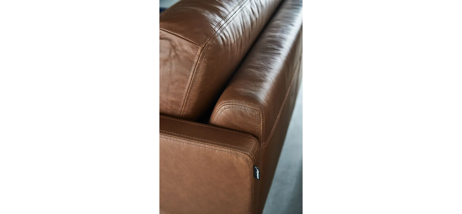 Sofa Cuneo - 2,5-Sitzer, Leder, Cognac