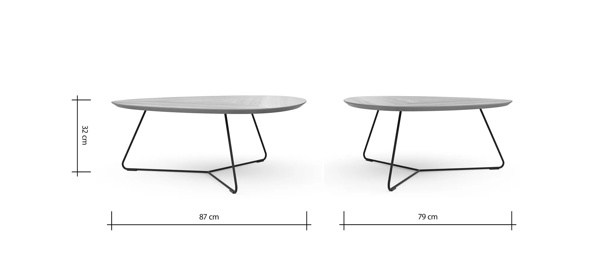 Couchtisch Fano - LBH ca. 87x78x33 cm, Eiche natur, Furnier