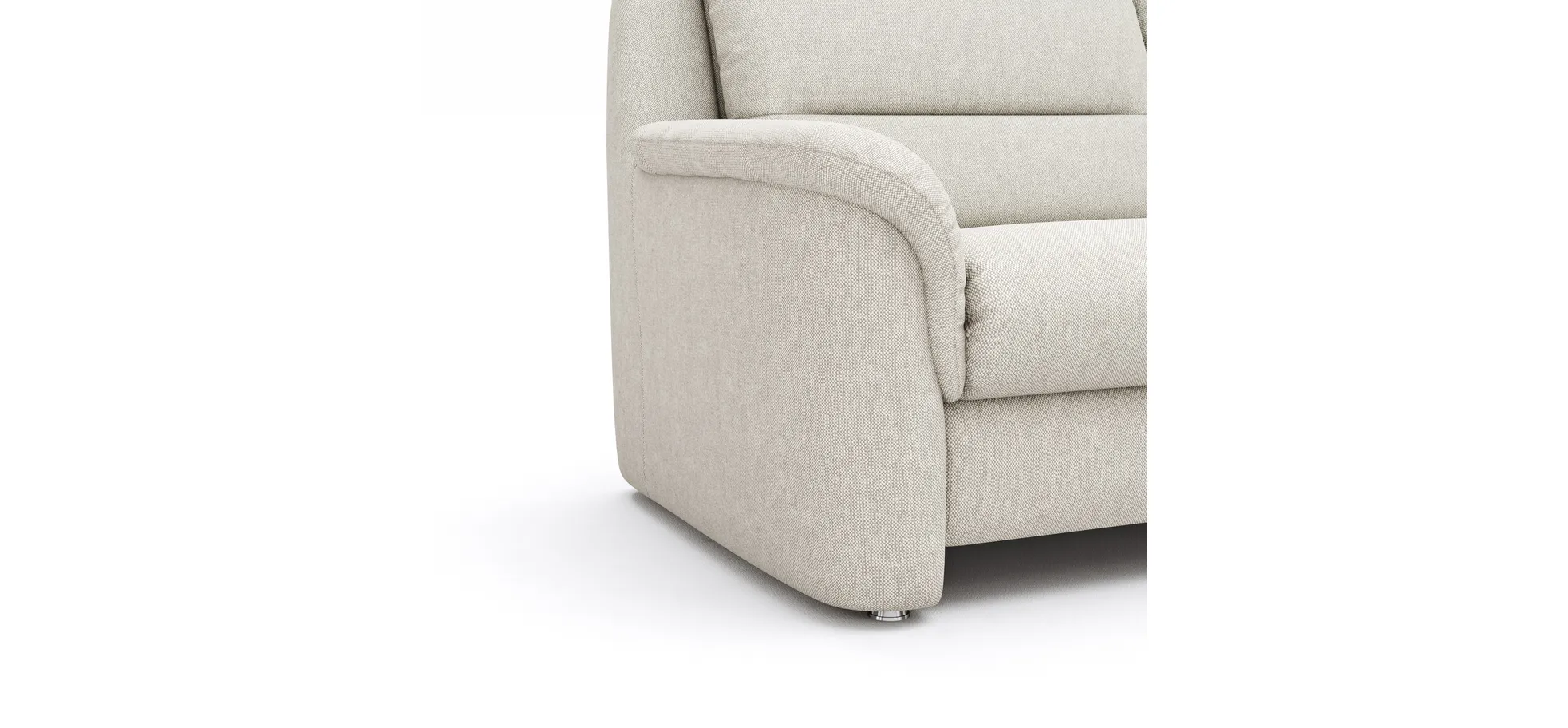 Ecksofa Cornella Classic - 2-Sitzer mit Ecke rechts, Stoff, Creme