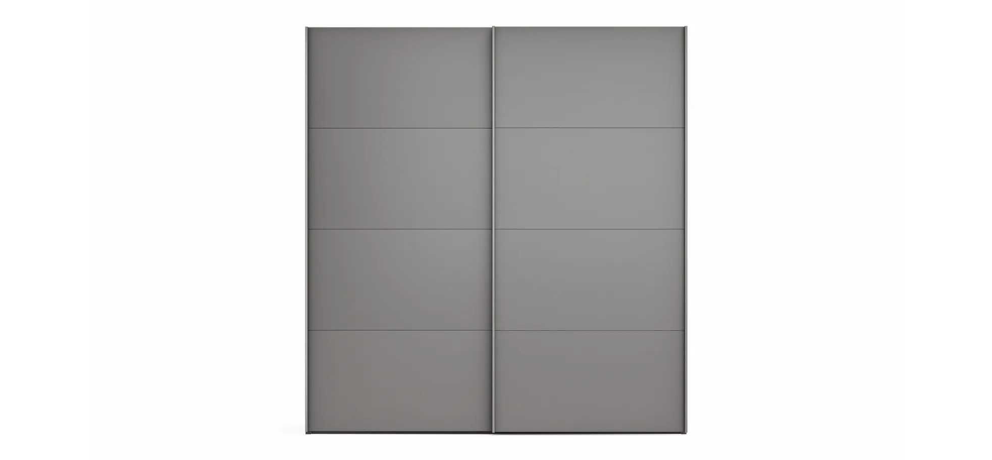 Schwebetürenschrank Viana - B ca. 212 cm, Lack, Steingrau