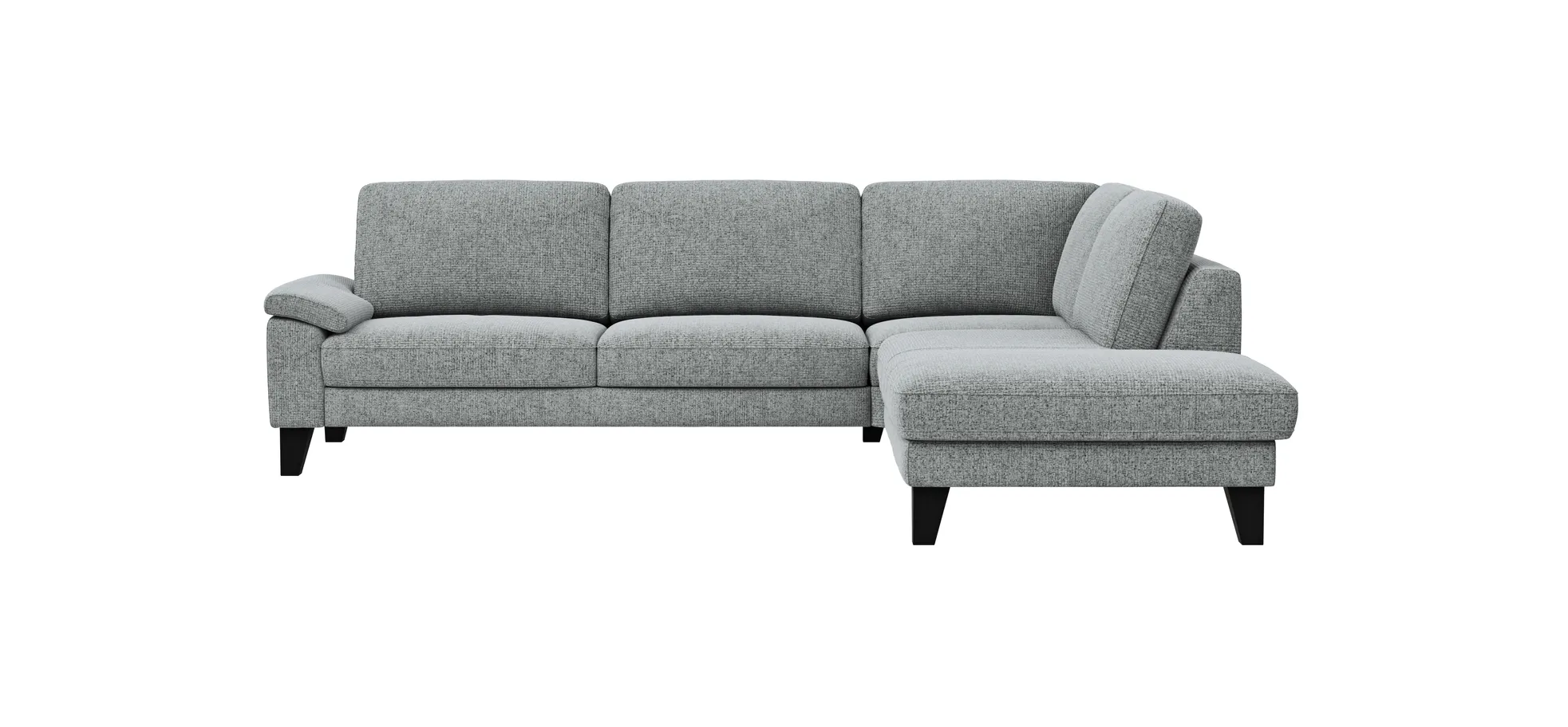 Ecksofa Oviedo - 2,5-Sitzer mit Ecke rechts, Stoff, Hellgrau 102277