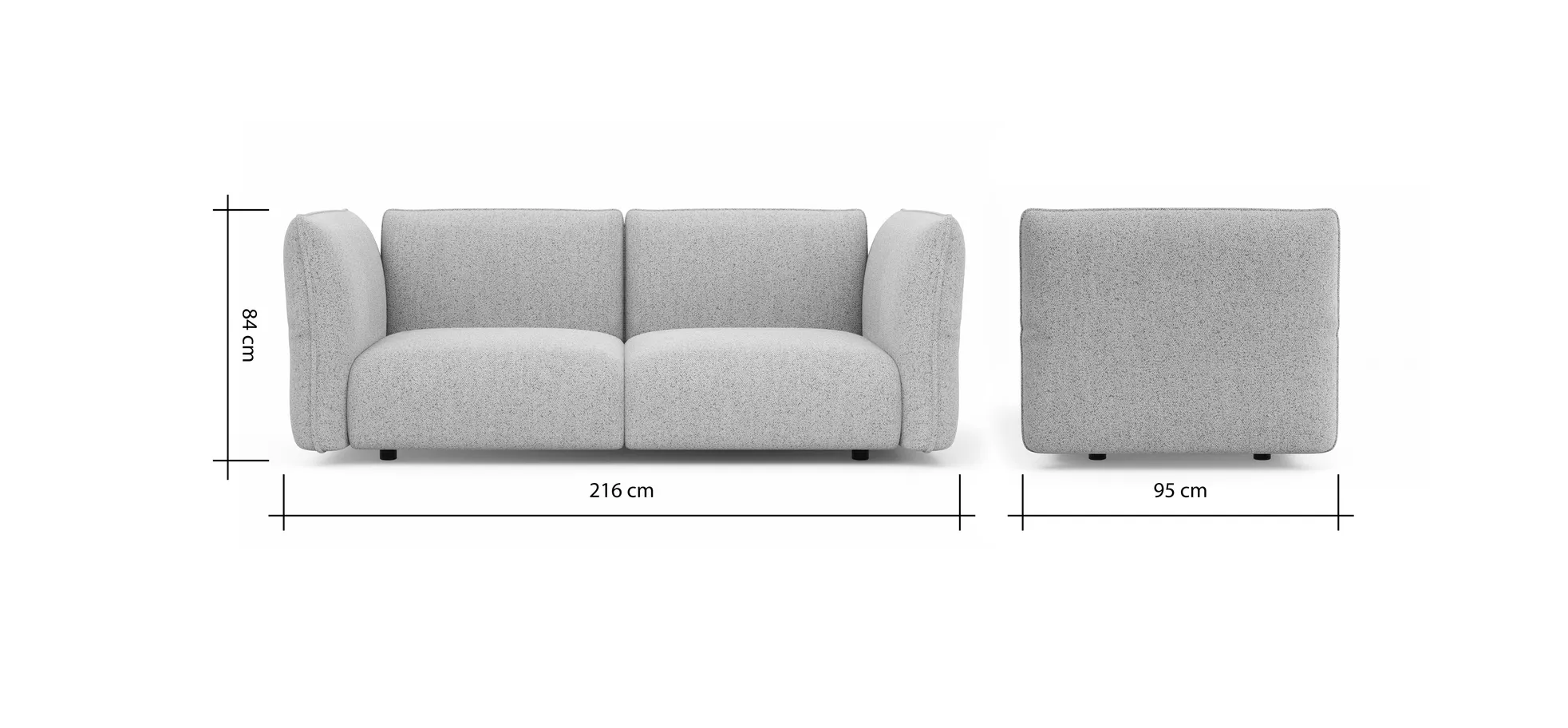 Sofa Motone - 3-Sitzer, Stoff, Kurkuma
