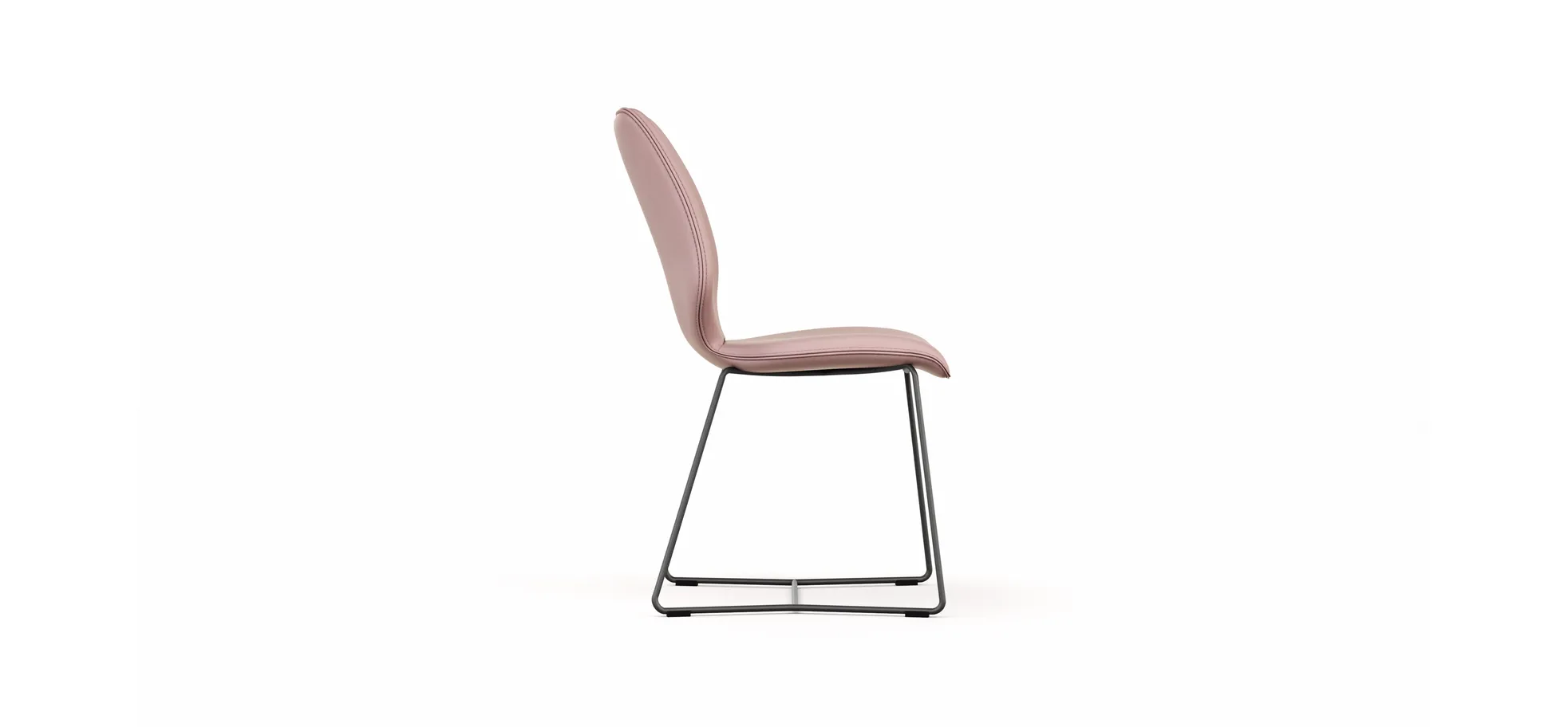 Stuhl Penthouse - Leder, Mauve, Kufen, Anthrazit
