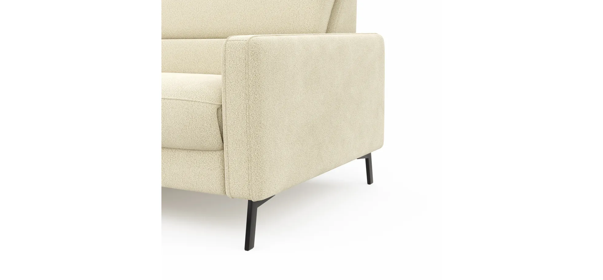Ecksofa Valera - Ecke mit 3-Sitzer rechts inkl. Rückenlehne verstellbar, Stoff, Natur