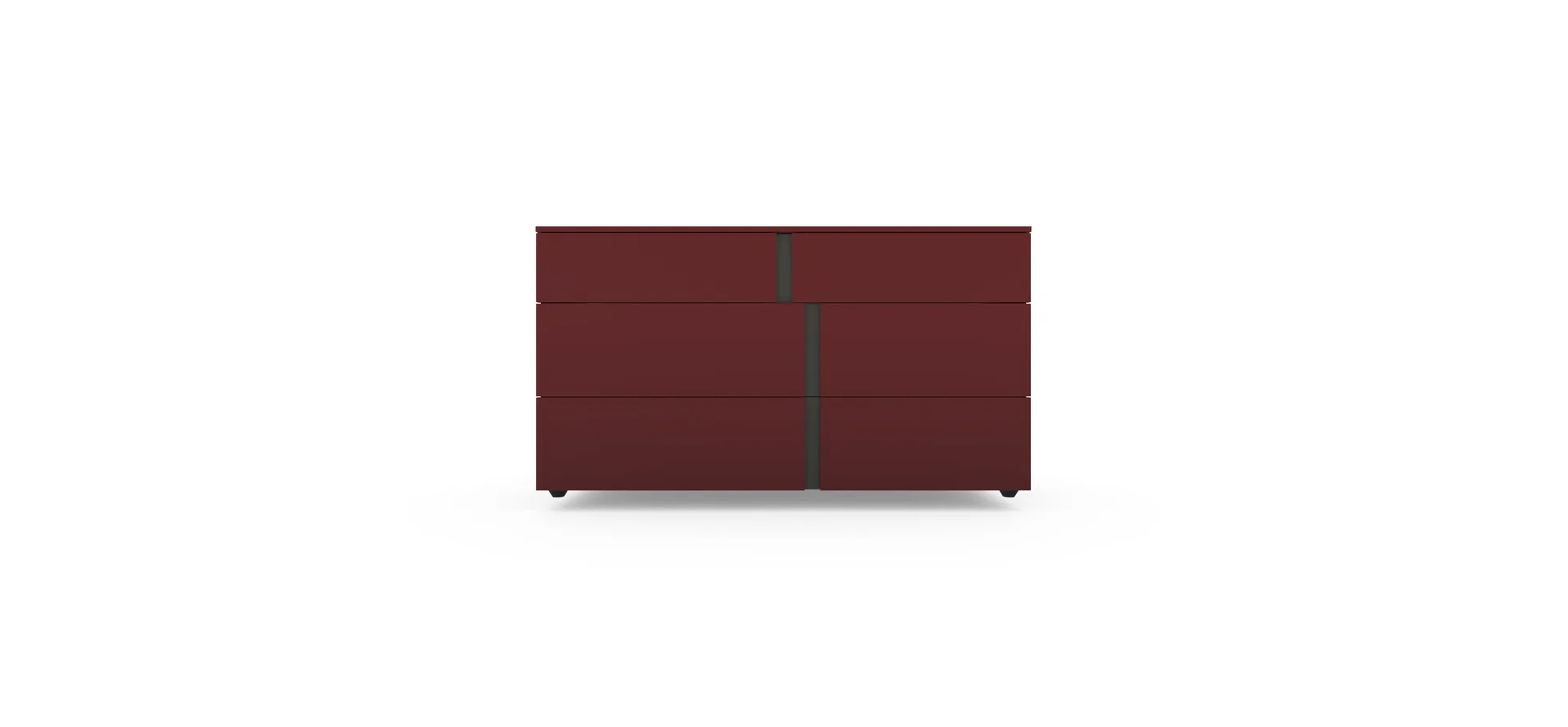 Kommode Loretto - BHT ca. 127x70x51 cm, Lack matt, Bordeaux