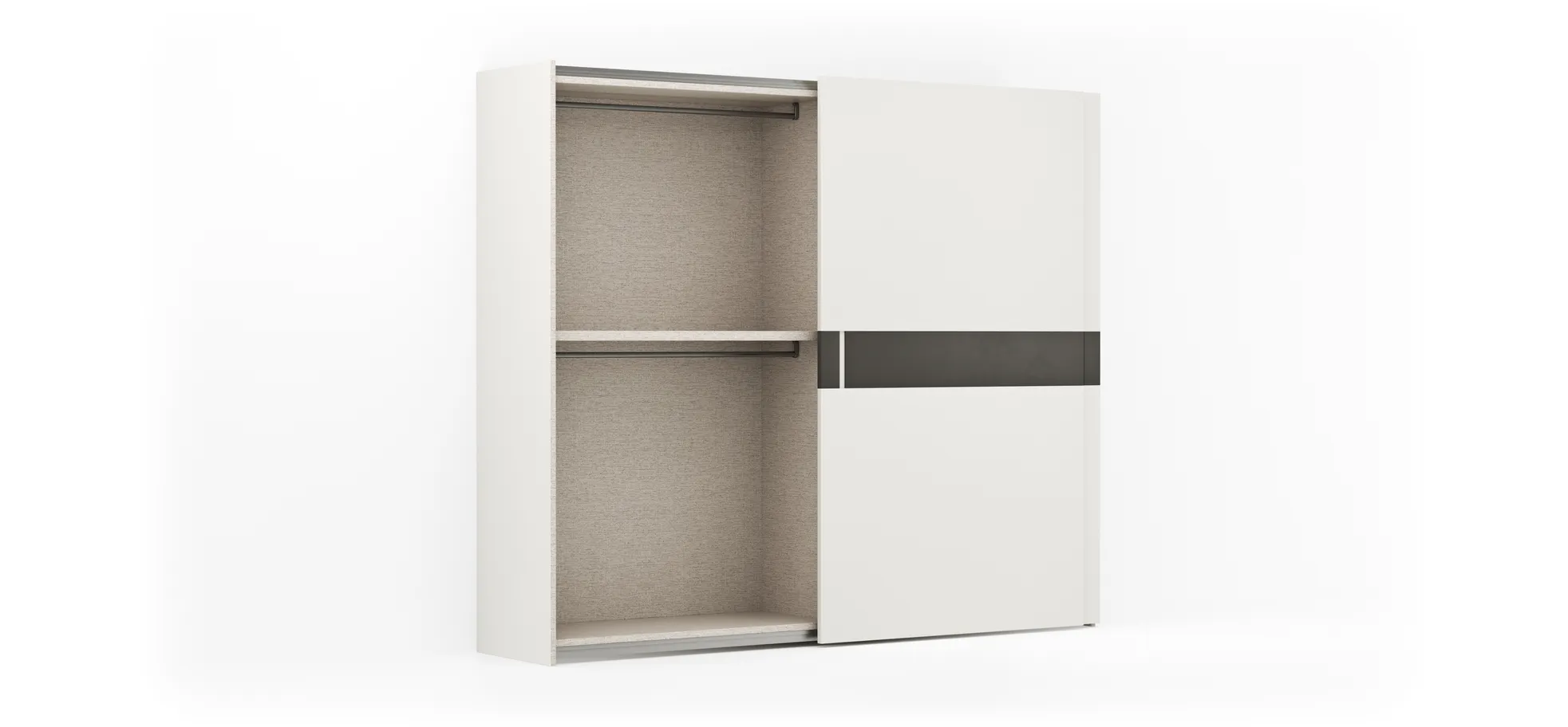 Schiebetürenschrank Loretto - B ca. 280 cm, Lack matt, Weiß