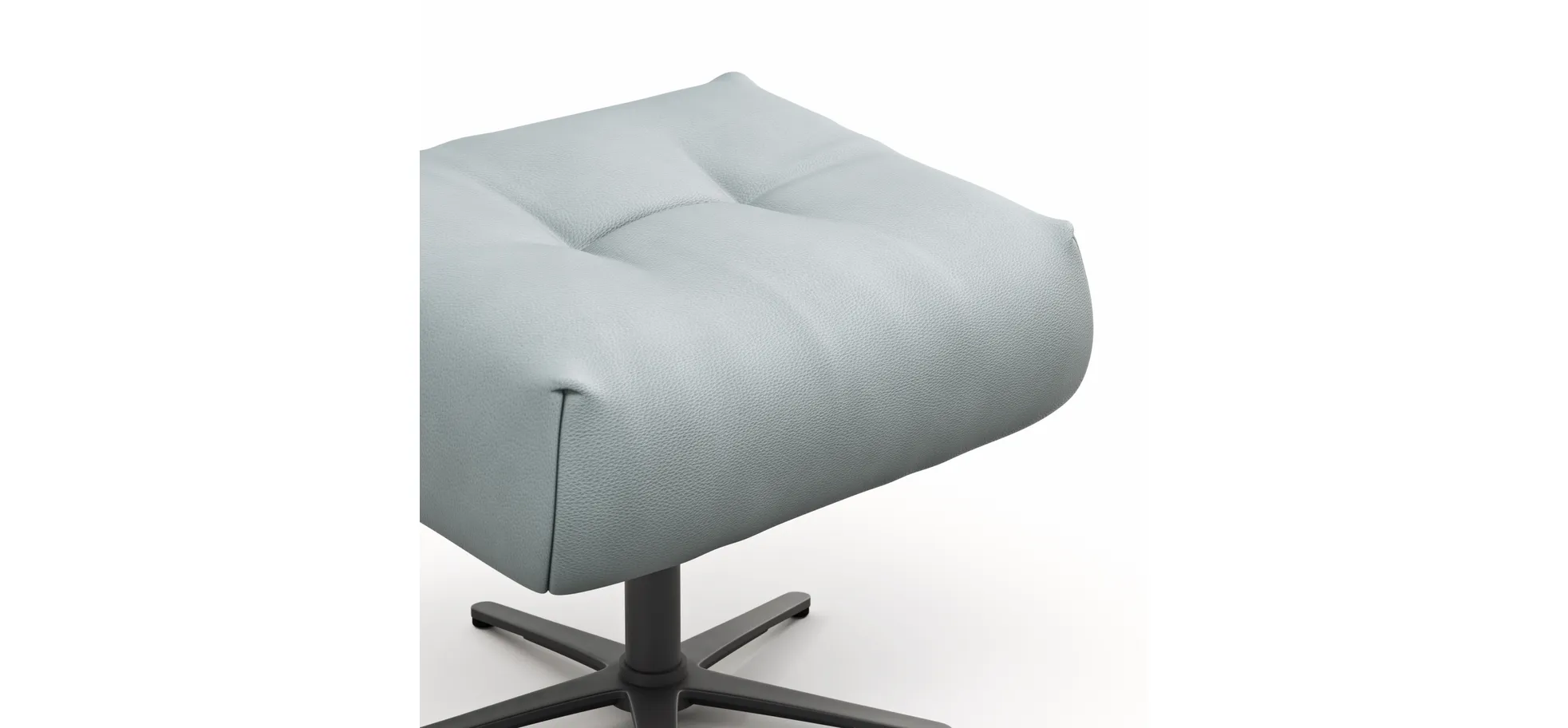 Hocker Terni - Sternfuss, Leder, Hellblau