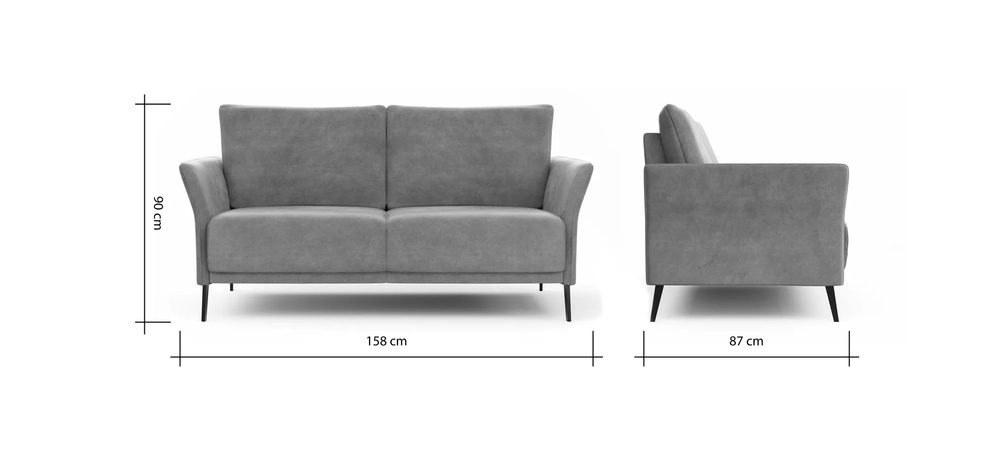 Sofa Rosario - 2-Sitzer, Leder, Rauchbraun