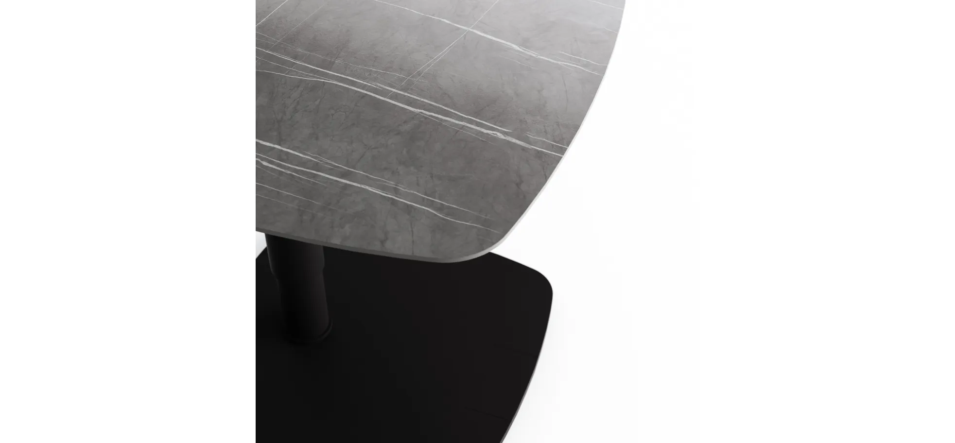 Beistelltisch Camas - LBH ca. 50x50x48 cm, Keramik, Dunkelgrau