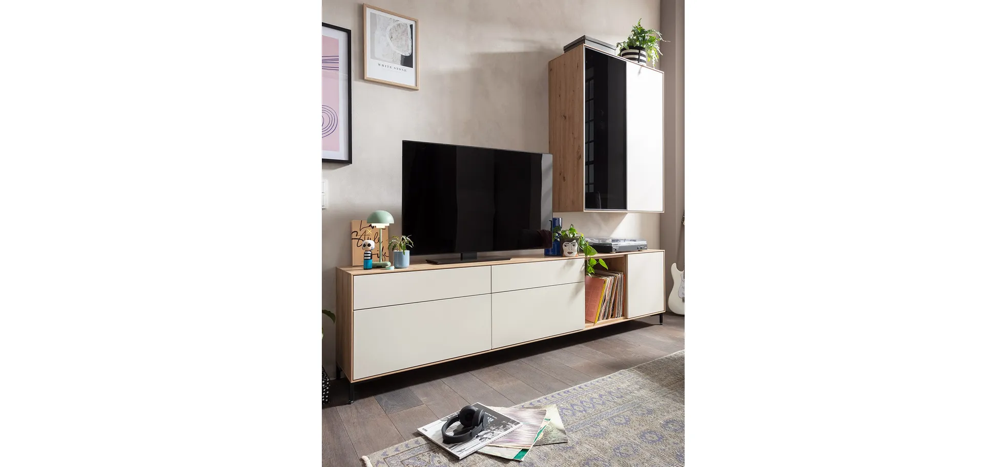 Wohnwand Medio - Melamin, Sand