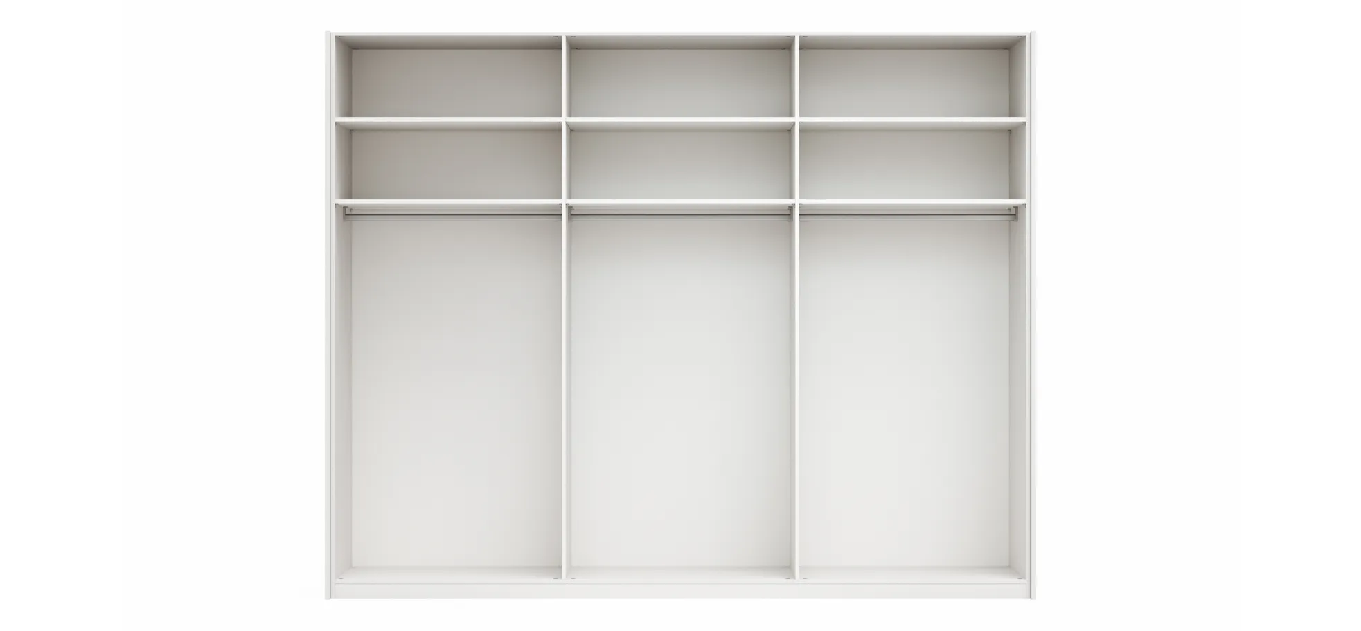 Drehtürenschrank Viana - B ca. 303 cm, Lack, Weiß, Riffholz, Wildeiche