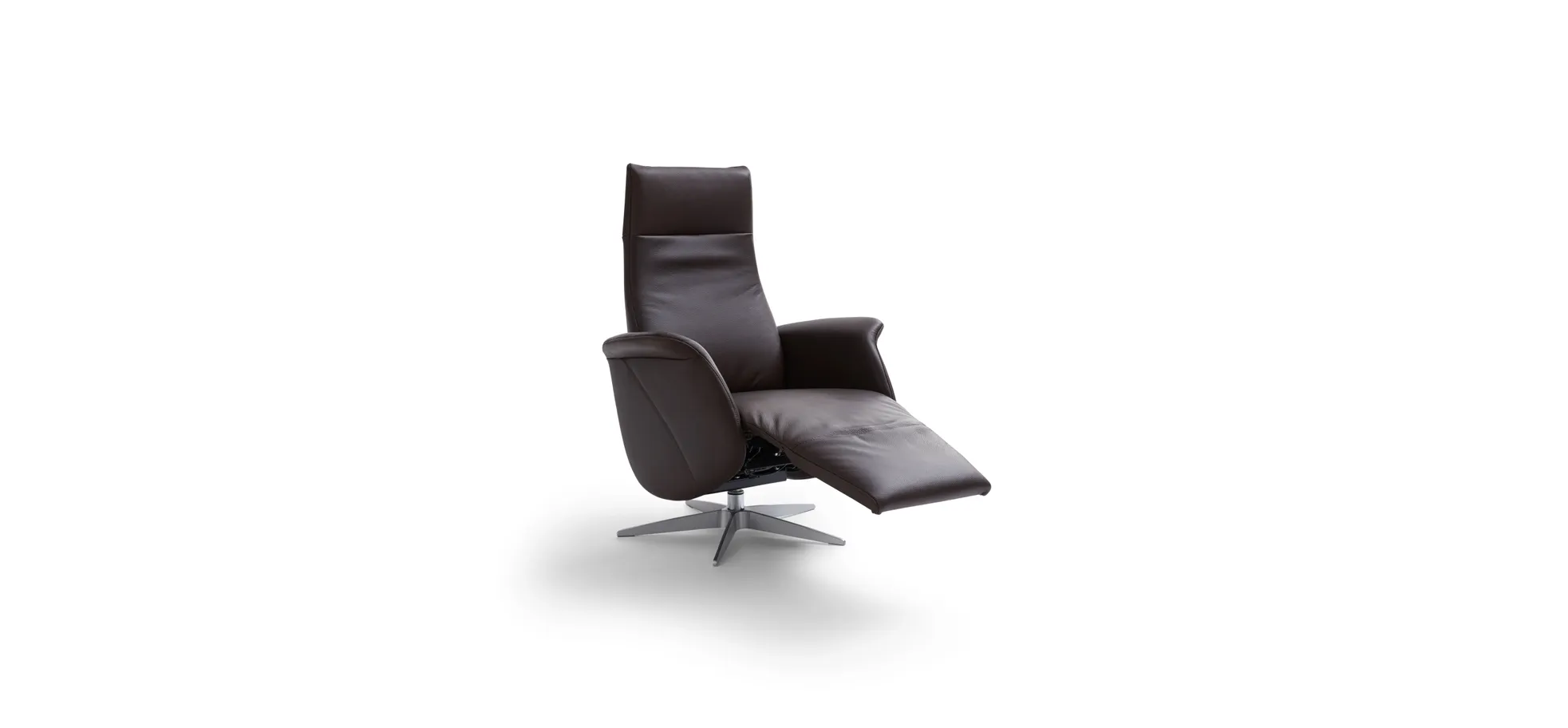 Relaxsessel Girona -  Relaxfunktion (motorisch), Leder, Dunkelbraun