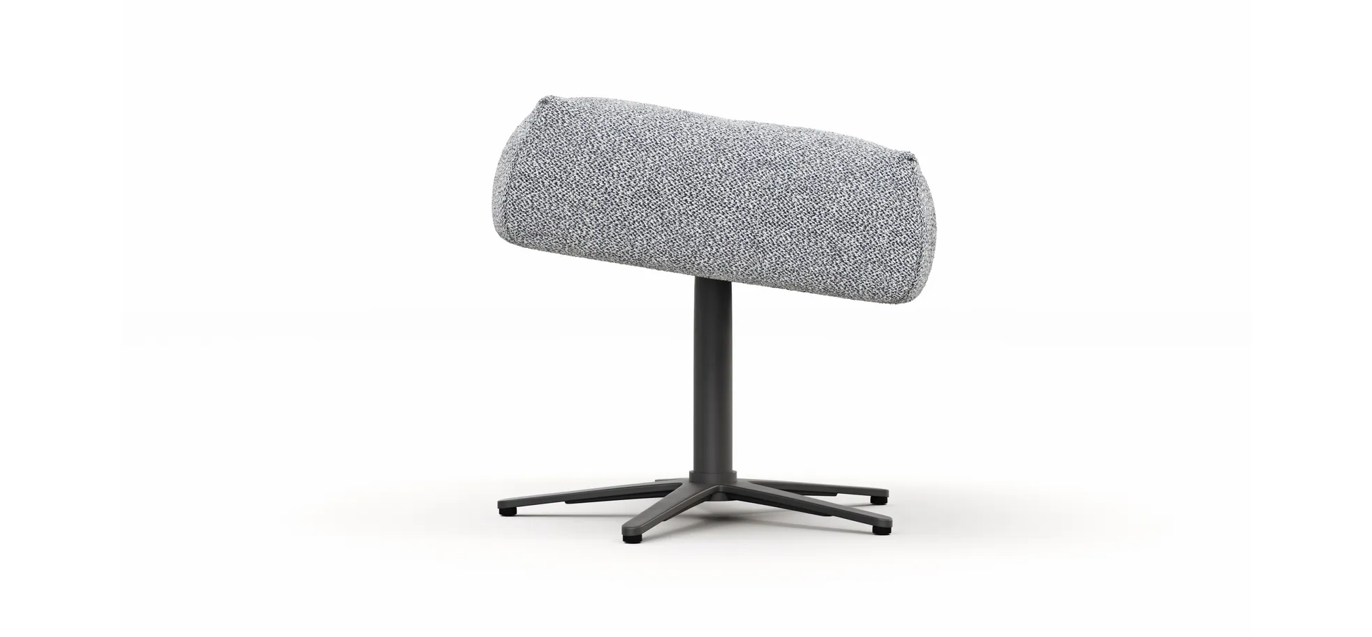 Hocker Terni - Sternfuss, Stoff, Hellblau