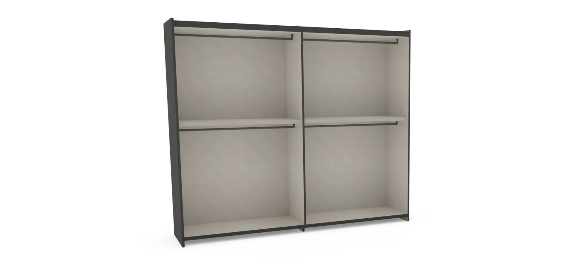 Schiebetürenschrank Loretto - B ca. 280 cm, Lack matt, Anthrazit