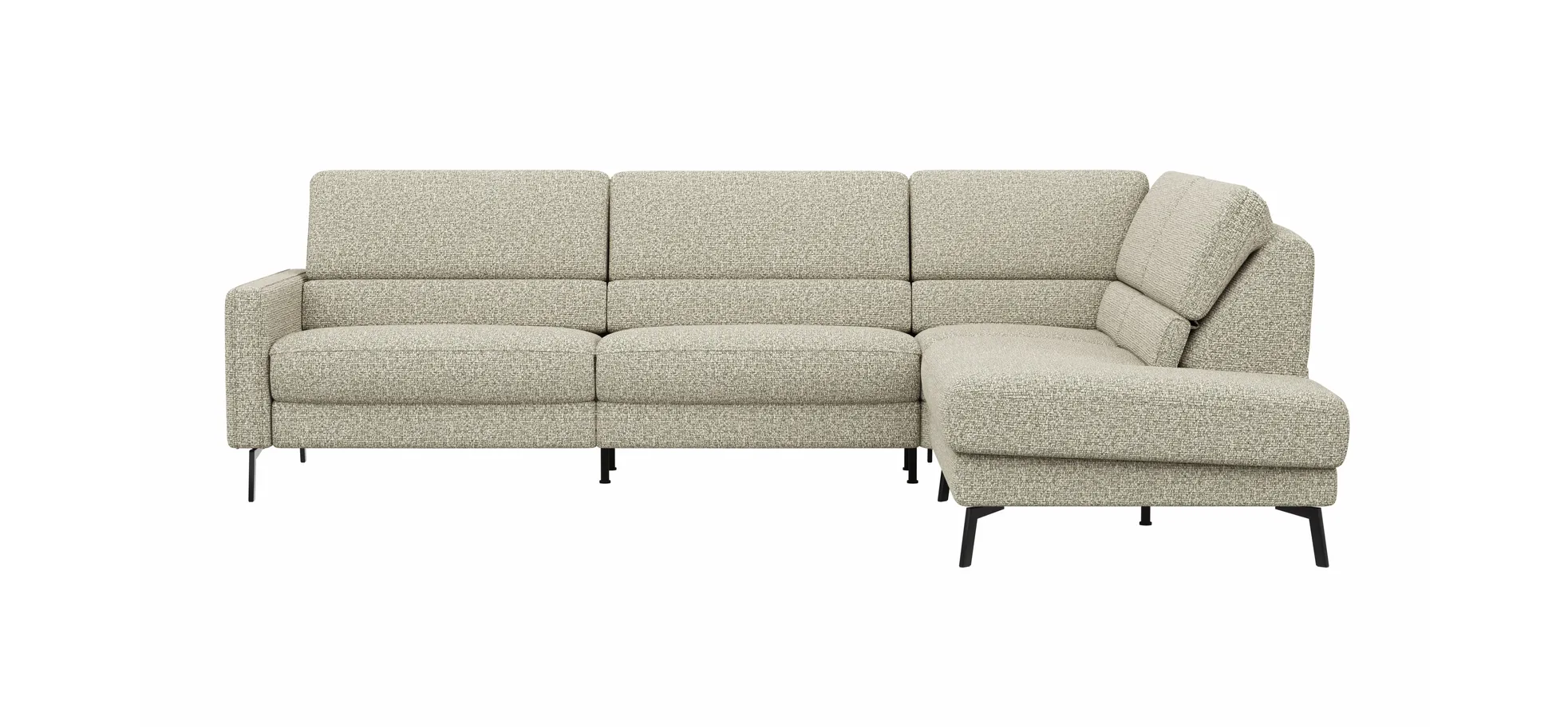 Ecksofa Valera - 3-Sitzer mit Ecke rechts inkl. Rückenlehne verstellbar, Stoff, Limone 202559