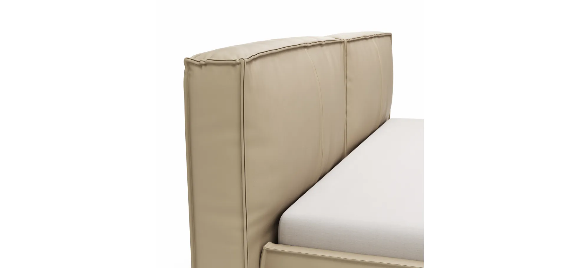 Bett Alvito - Liegefläche ca. 180x200 cm, Leder, Cappuccino