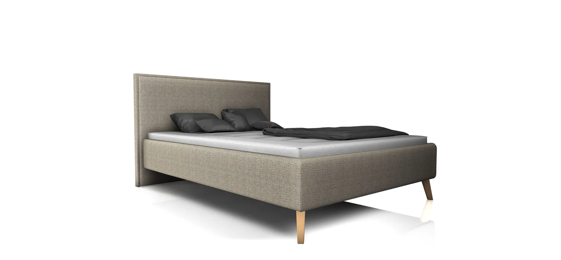 Bettgestell Carmen - Liegefläche ca. 140x200cm, Stoff, Beige 144961