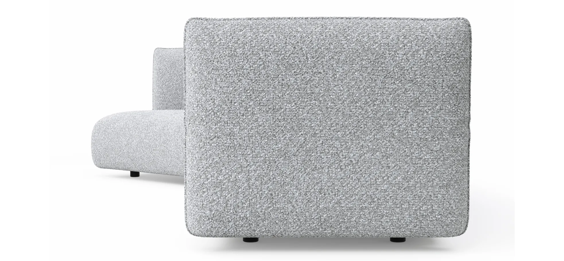 Trapezsofa Motone - Ecke links mit 2-Sitzer, Stoff, Hellgrau
