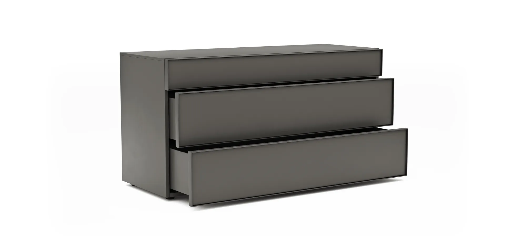Kommode Loretto - BHT ca. 135x70x53 cm, Lack matt, Anthrazit