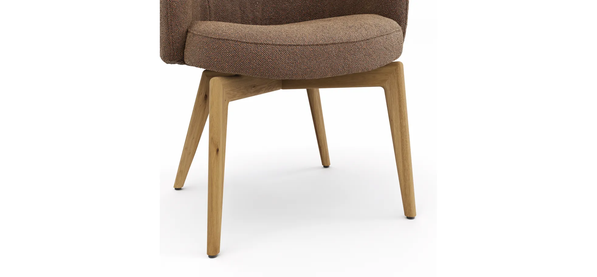 Armlehnstuhl Milana - Stoff, Cognac