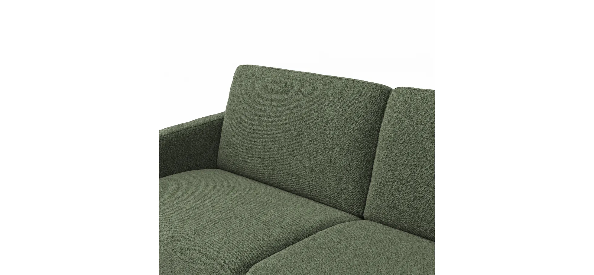 Sofa Nuoro - 2,5-Sitzer inkl. Schlaffunktion, Armlehne mit Kufe, Stoff, Olivgrün