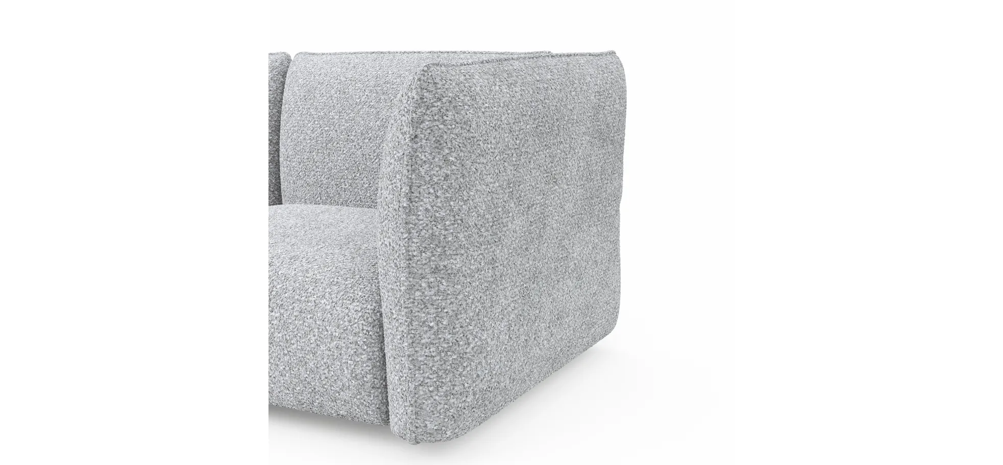 Trapezsofa Motone - Ecke links mit 2-Sitzer, Stoff, Hellgrau