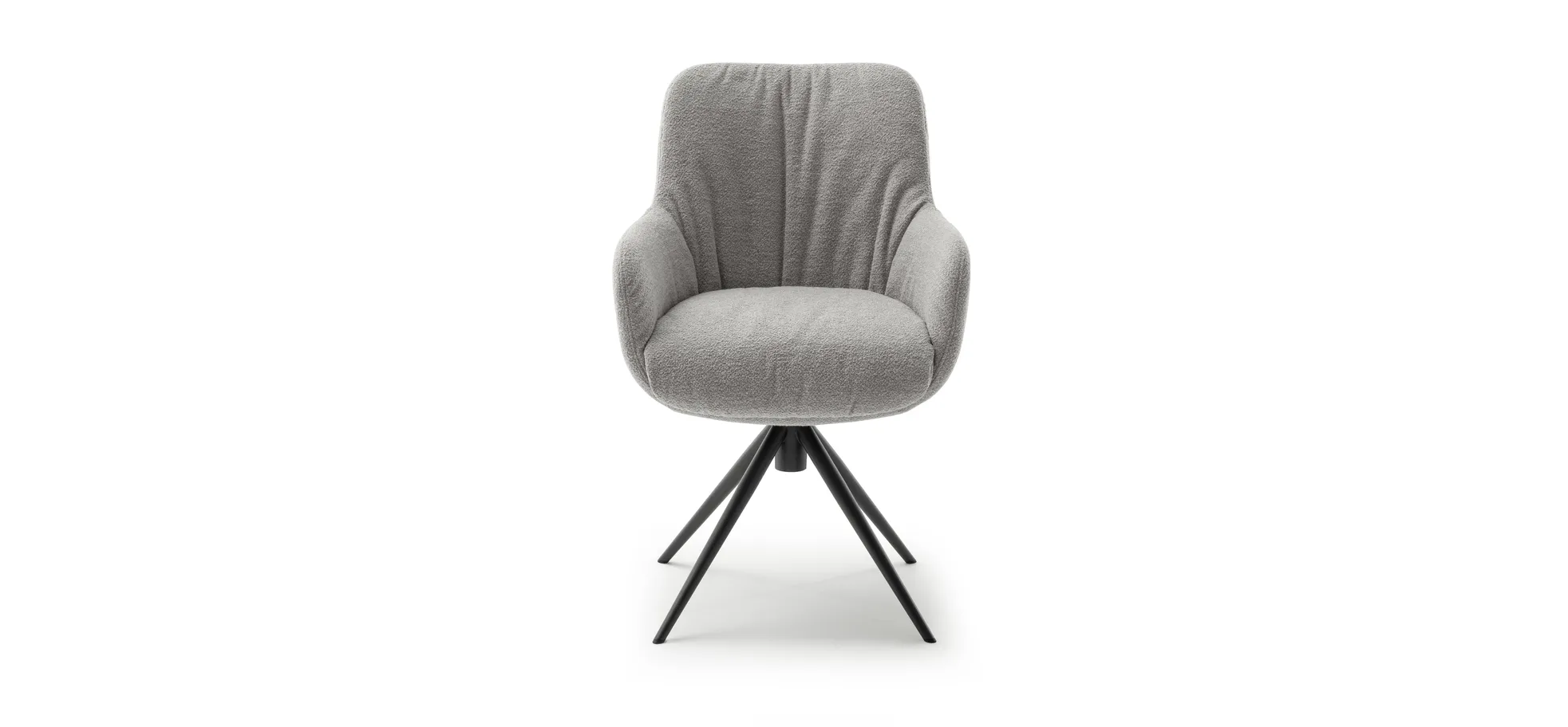 Armlehnstuhl Mis Legere - Boucle, Grau, Stativ, Anthrazit