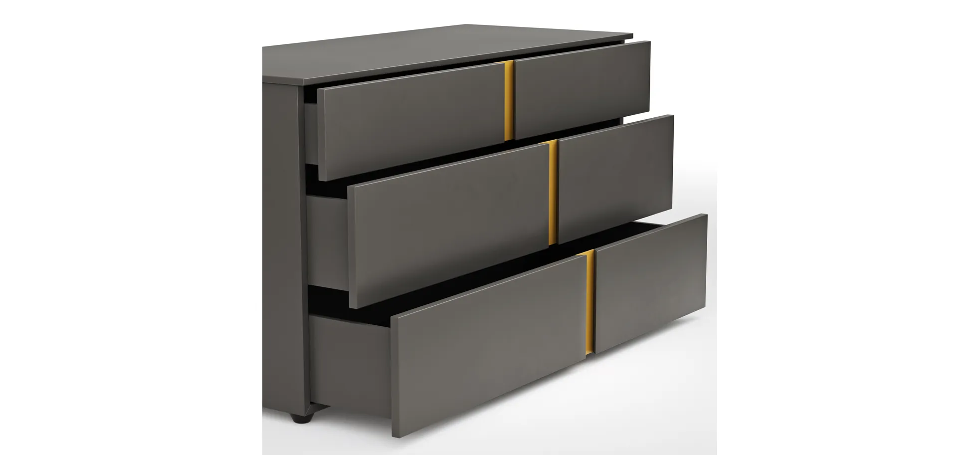 Kommode Loretto - BHT ca. 127x70x51 cm, Lack matt, Anthrazit