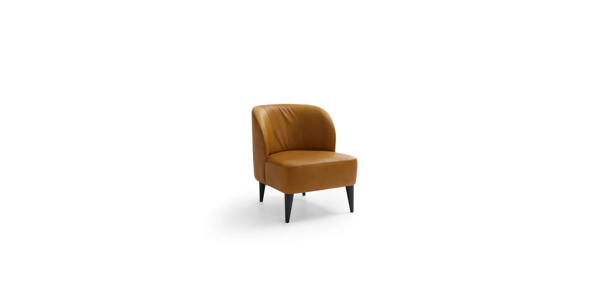 Sessel Cuneo - Leder, Kurkuma 100899