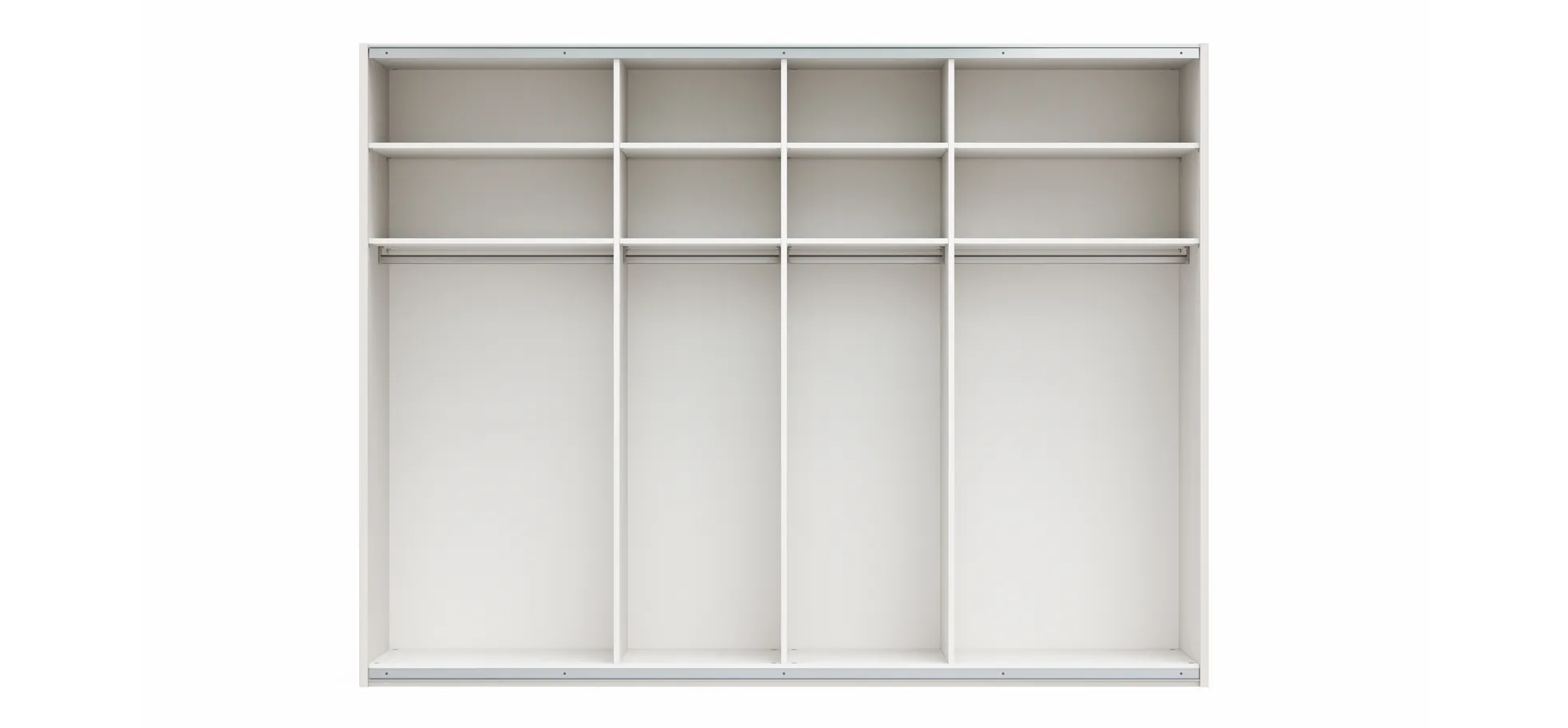 Schwebetürenschrank Viana - B ca. 301 cm, Lack, Weiß