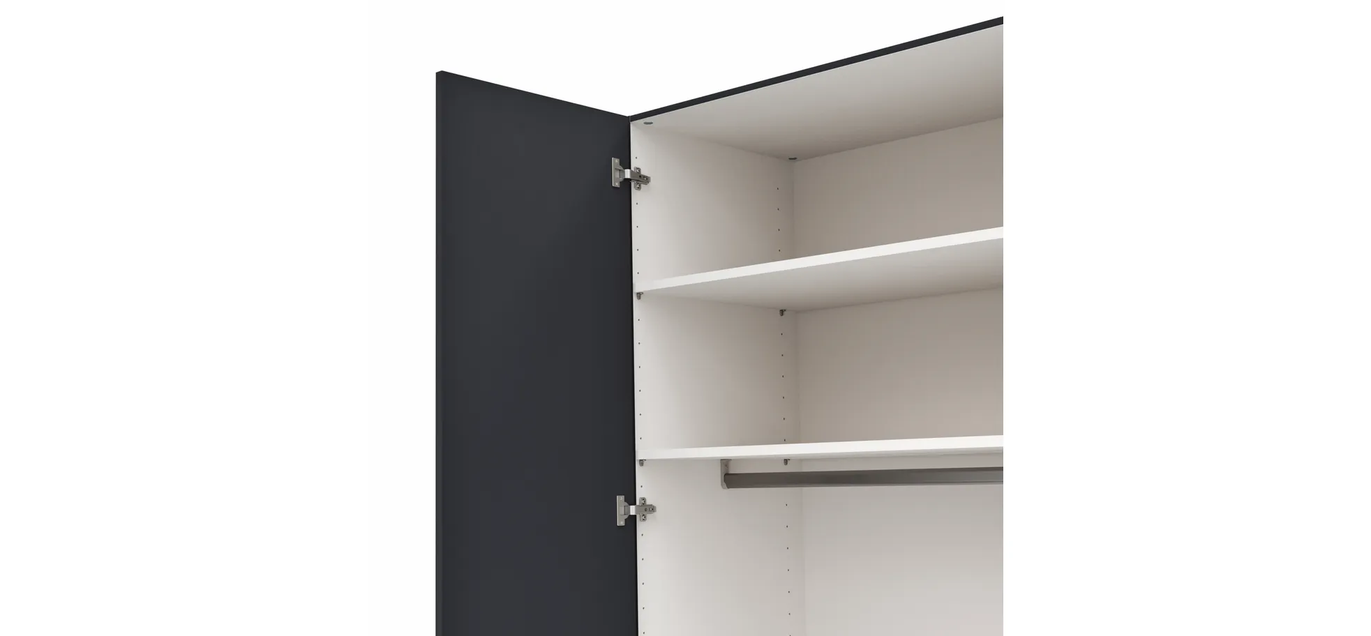 Drehtürenschrank Viana - B ca. 303cm, Lack, Anthrazit