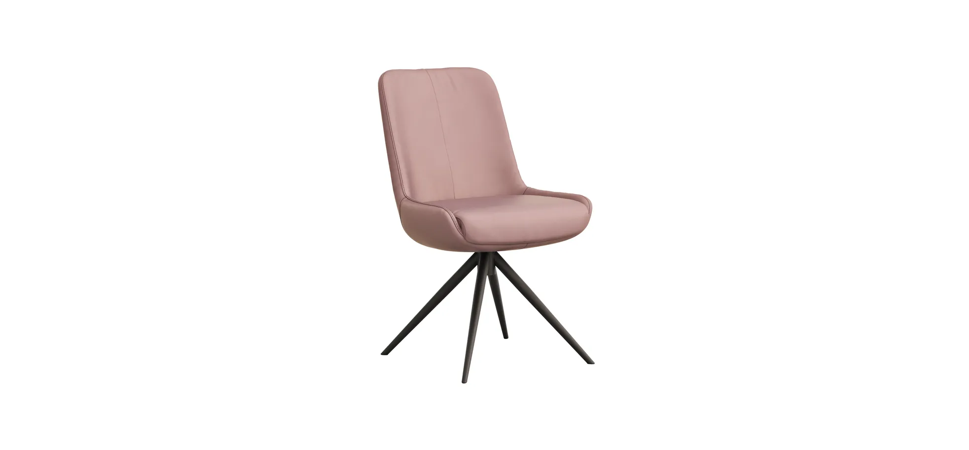 Stuhl Mis - Leder, Mauve, Gestell, Schwarz 111335