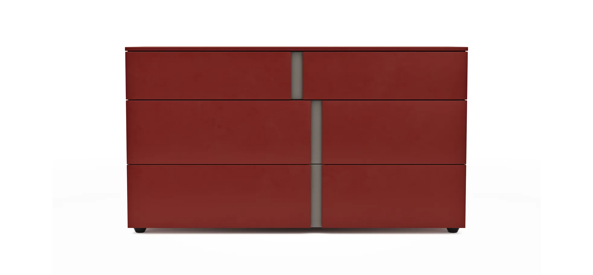Kommode Loretto - BHT ca. 127x70x51 cm, Lack matt, Bordeaux