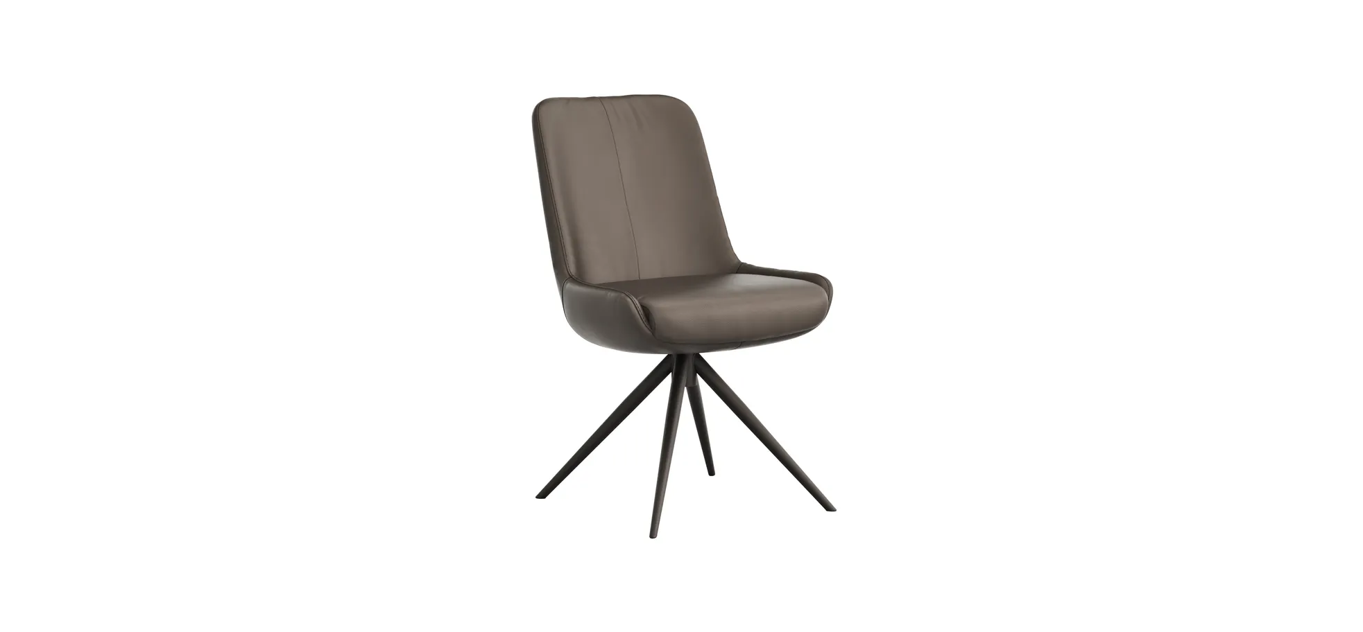 Stuhl Mis - Leder, Dunkelbraun, Gestell, Schwarz 109268